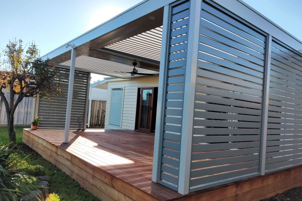 Ultimate Louvre - over deck with Colorbond Screens - Melbourne